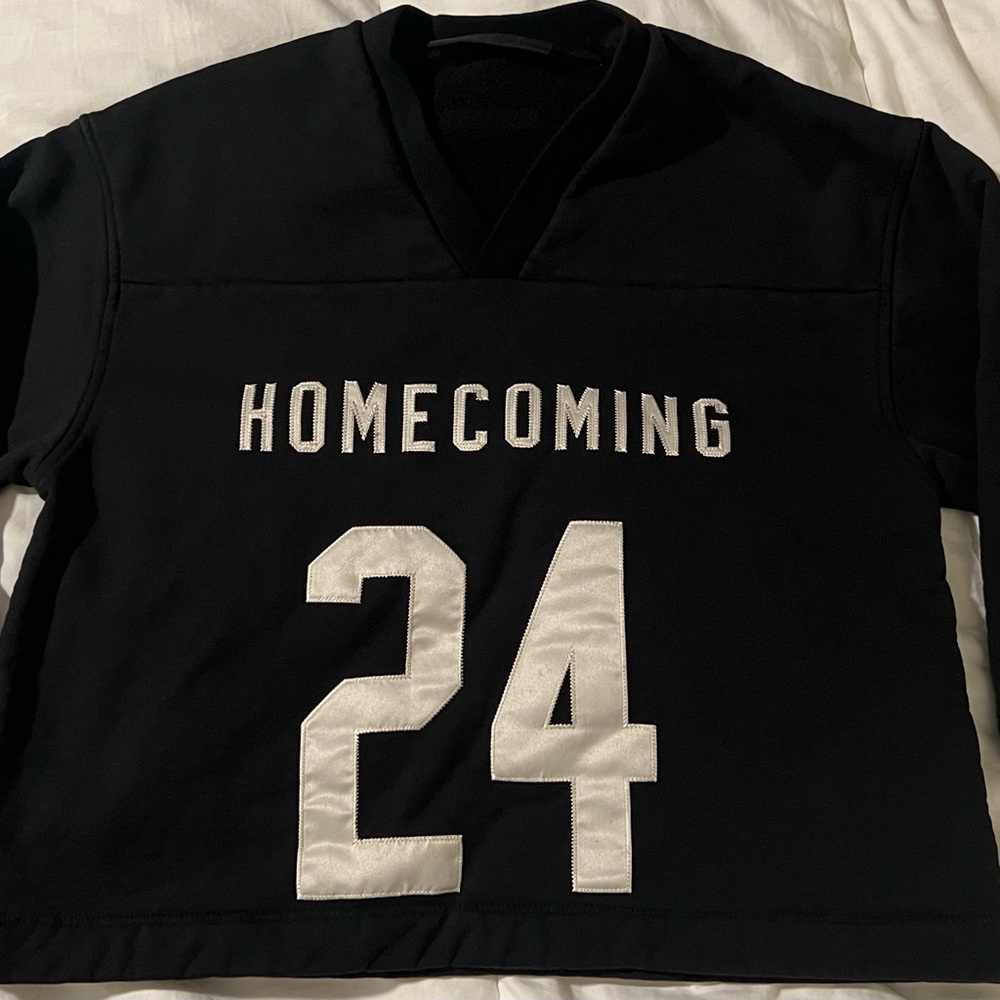 Essentials Homecoming Black Jersey with White Lettering